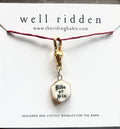 Well Ridden Designer Charm, Handmade, Hand-Painted Porcelain with 22K Gold Accent