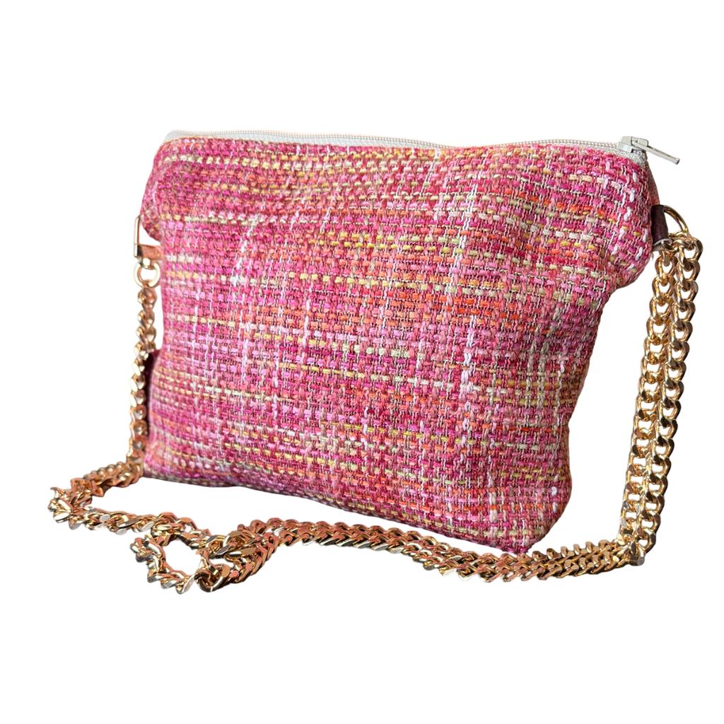 Vintage Gucci GG Horsebit Pink Scarf Crossbody Bag