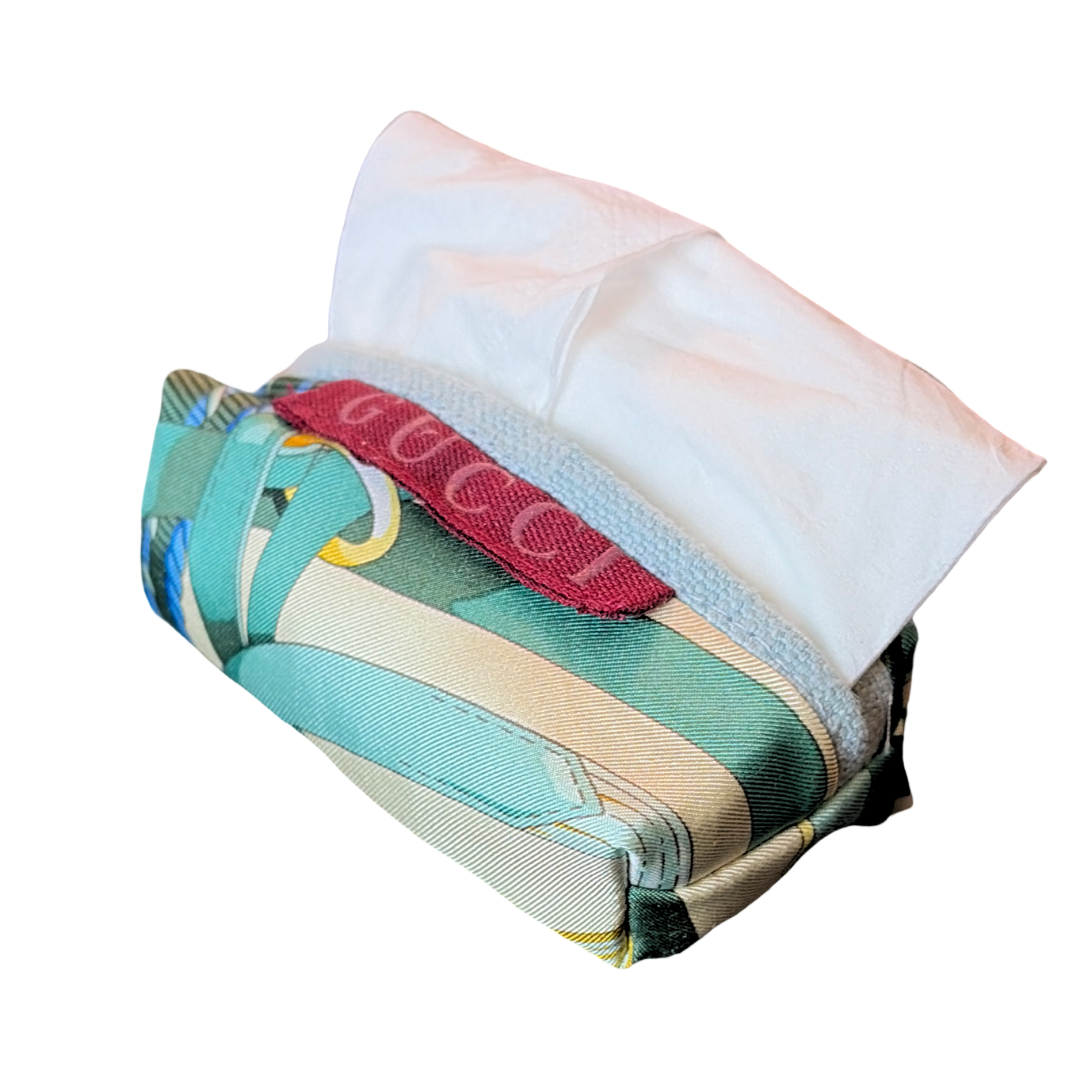 Vintage Gucci Fringe Harness Scarf Travel Tissue Pouch