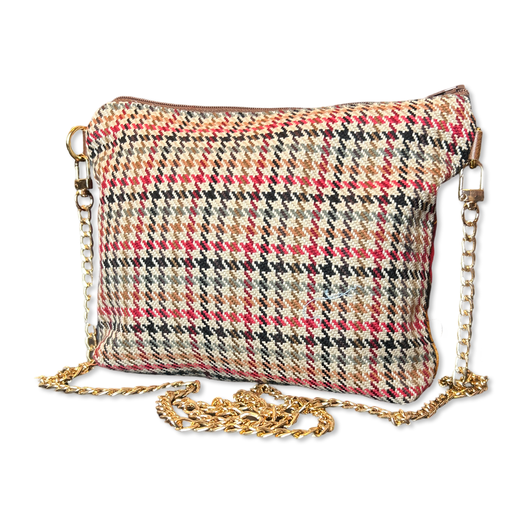 Vintage Harness Red Vintage Silk Scarf Crossbody Bag