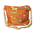 Vintage Hermes Petits Chevaux Orange Scarf Crossbody Bag