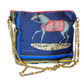 Vintage Hermes Couvertures et Tenues du Jour Blue Scarf Crossbody Bag