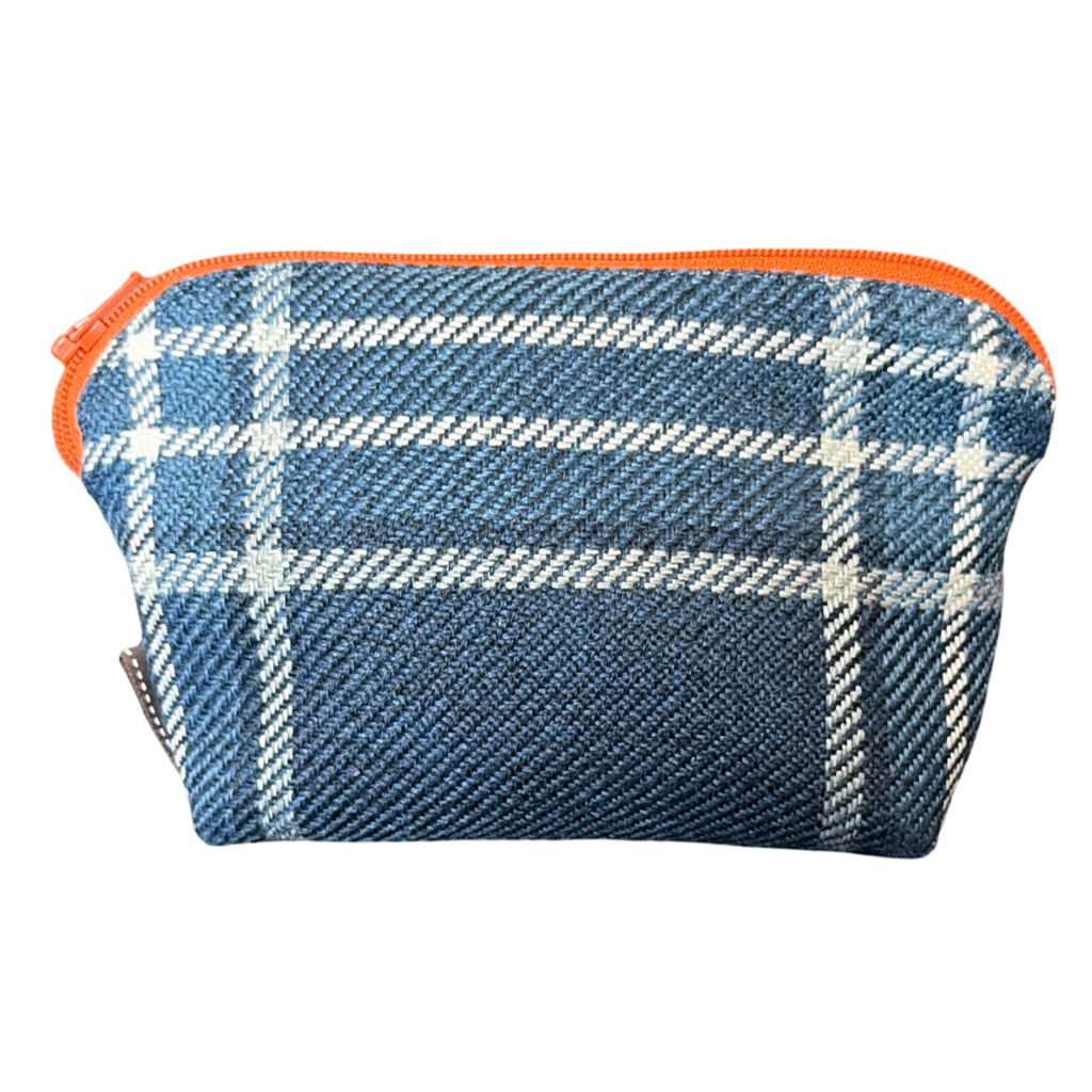 Vintage Hermes Couvertures et Tenues du Jour Blue Silk Scarf Beauty Bag