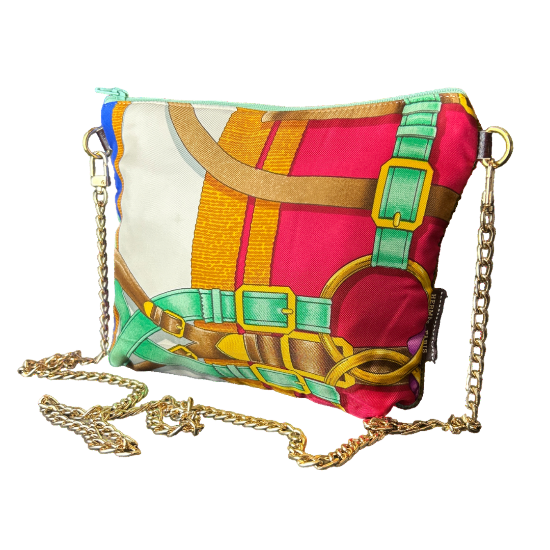 Vintage Grand Manege Silk Scarf Crossbody Bag