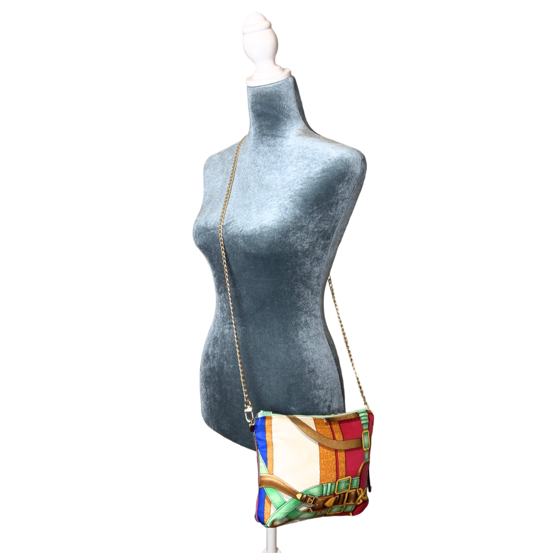 Vintage Grand Manege Silk Scarf Crossbody Bag