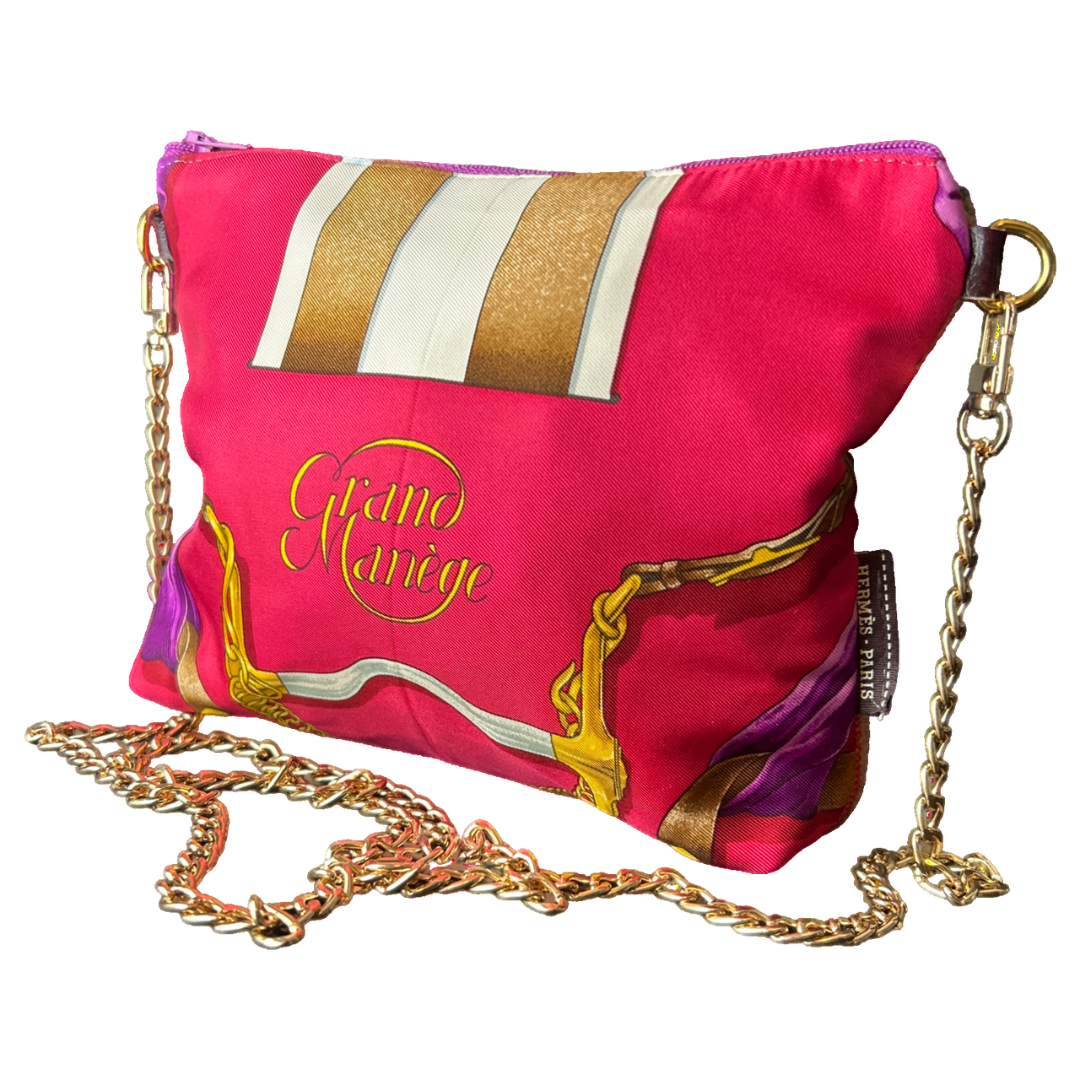 Vintage Grand Manege Silk Scarf Crossbody Bag