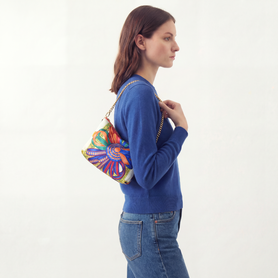 Vintage Rubans du Cheval Blanc Vintage Silk Scarf Crossbody Bag