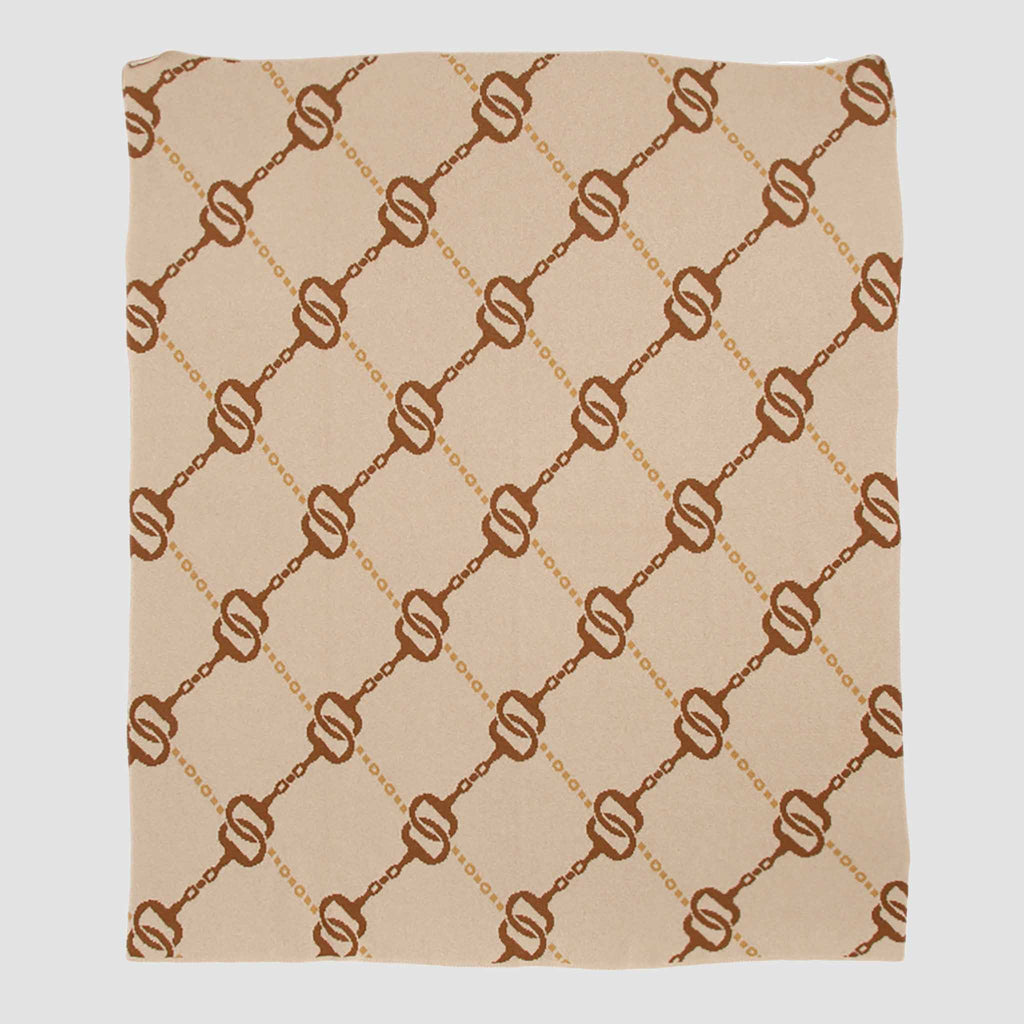 Cotton Sustainable Knit Throw Blanket - Equestrian House of Bits