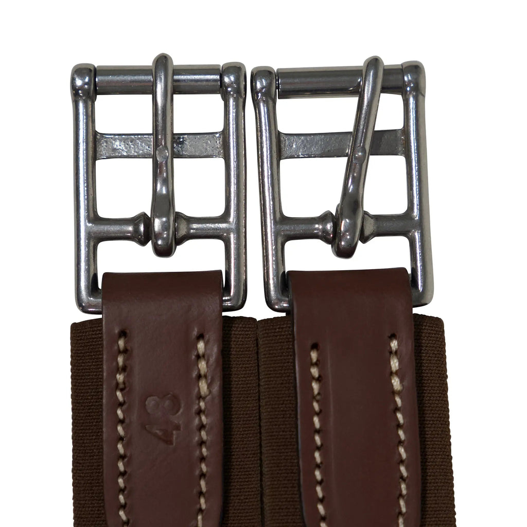 Sedgwick Leather Fancy Stitched Padded Leather Contour Shaped Girth with Double End Elastic