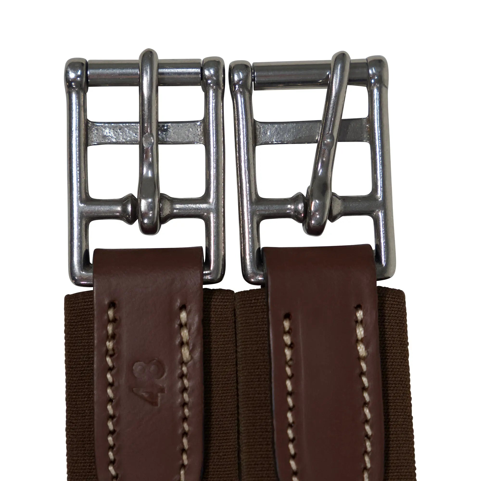 Sedgwick Leather Fancy Stitched Padded Leather Contour Shaped Girth with Double End Elastic