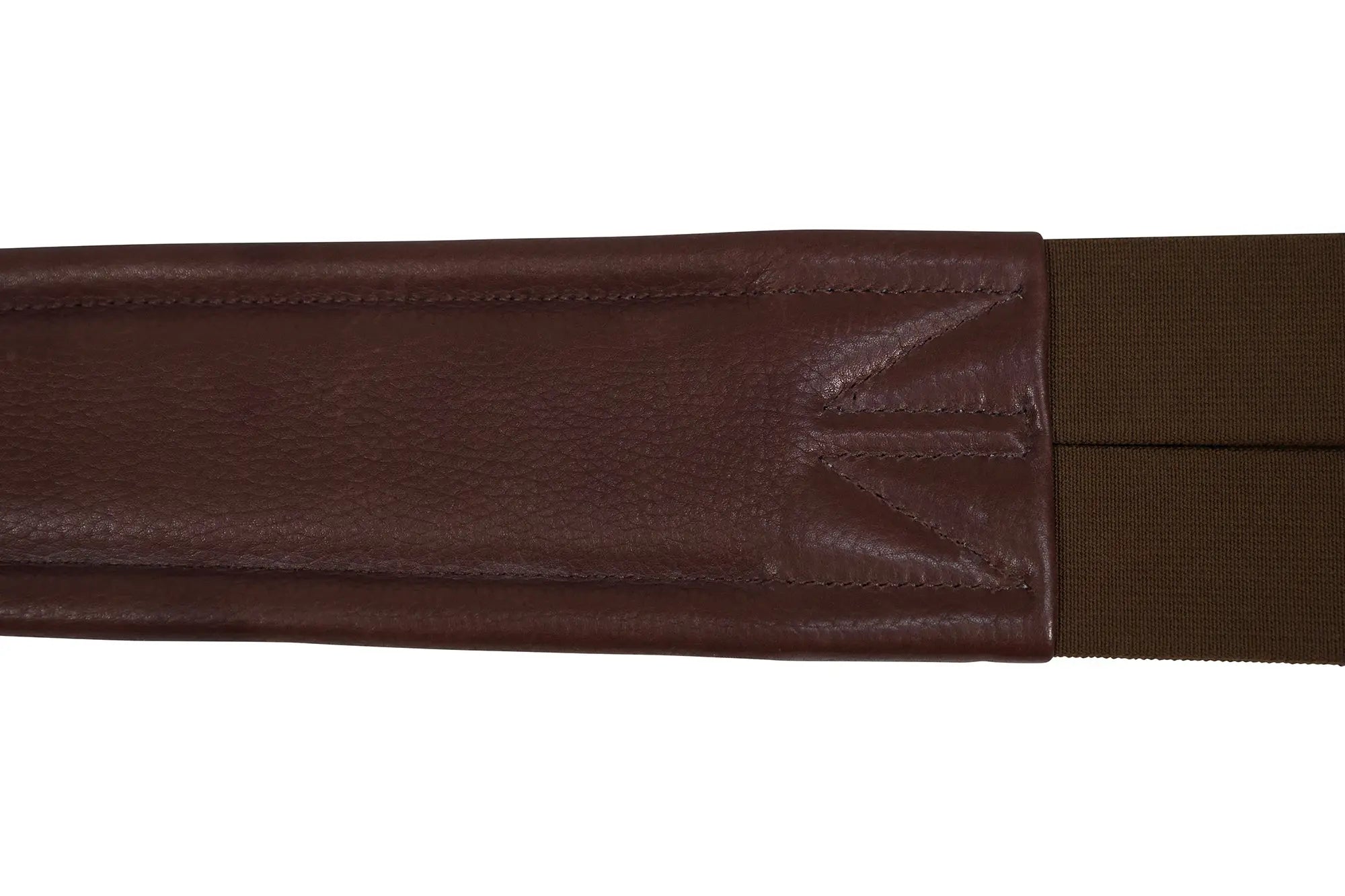 Sedgwick Leather Fancy Stitched Padded Leather Contour Shaped Girth with Double End Elastic