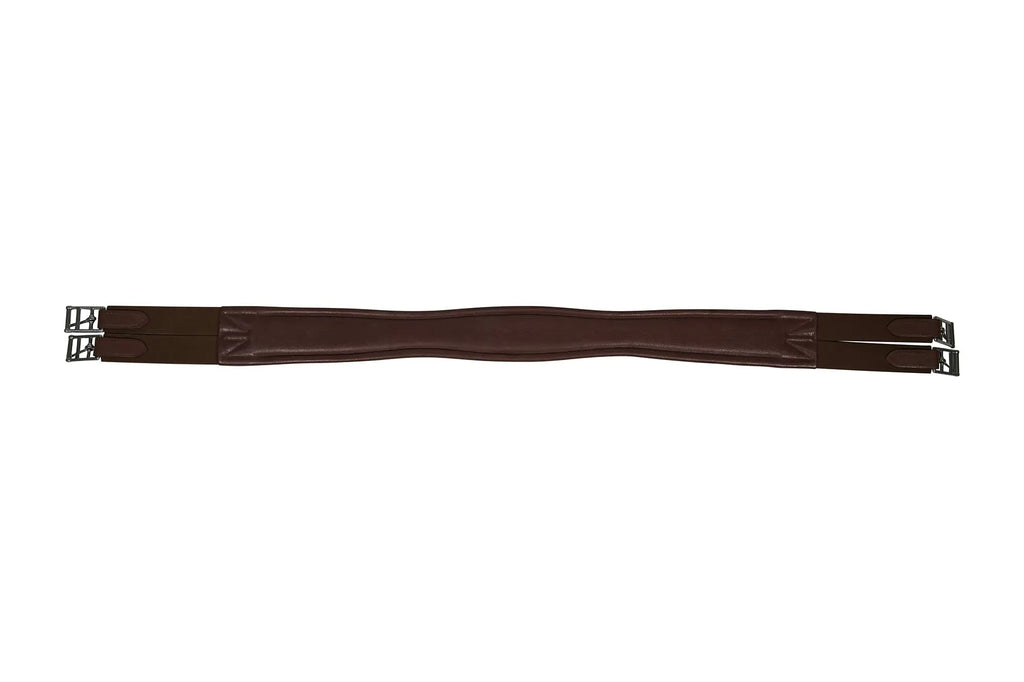 Sedgwick Leather Fancy Stitched Padded Leather Contour Shaped Girth with Double End Elastic