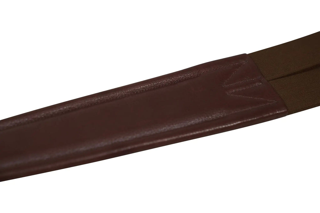 Sedgwick Leather Fancy Stitched Padded Leather Contour Shaped Girth with Double End Elastic