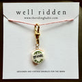 Well Ridden Designer Charm, Handmade, Hand-Painted Porcelain with 22K Gold Accent