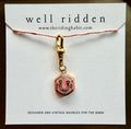 Well Ridden Designer Charm, Handmade, Hand-Painted Porcelain with 22K Gold Accent