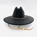 Baldiz Black Sun Hat | Wide Brim Sun Hat with Rope Band