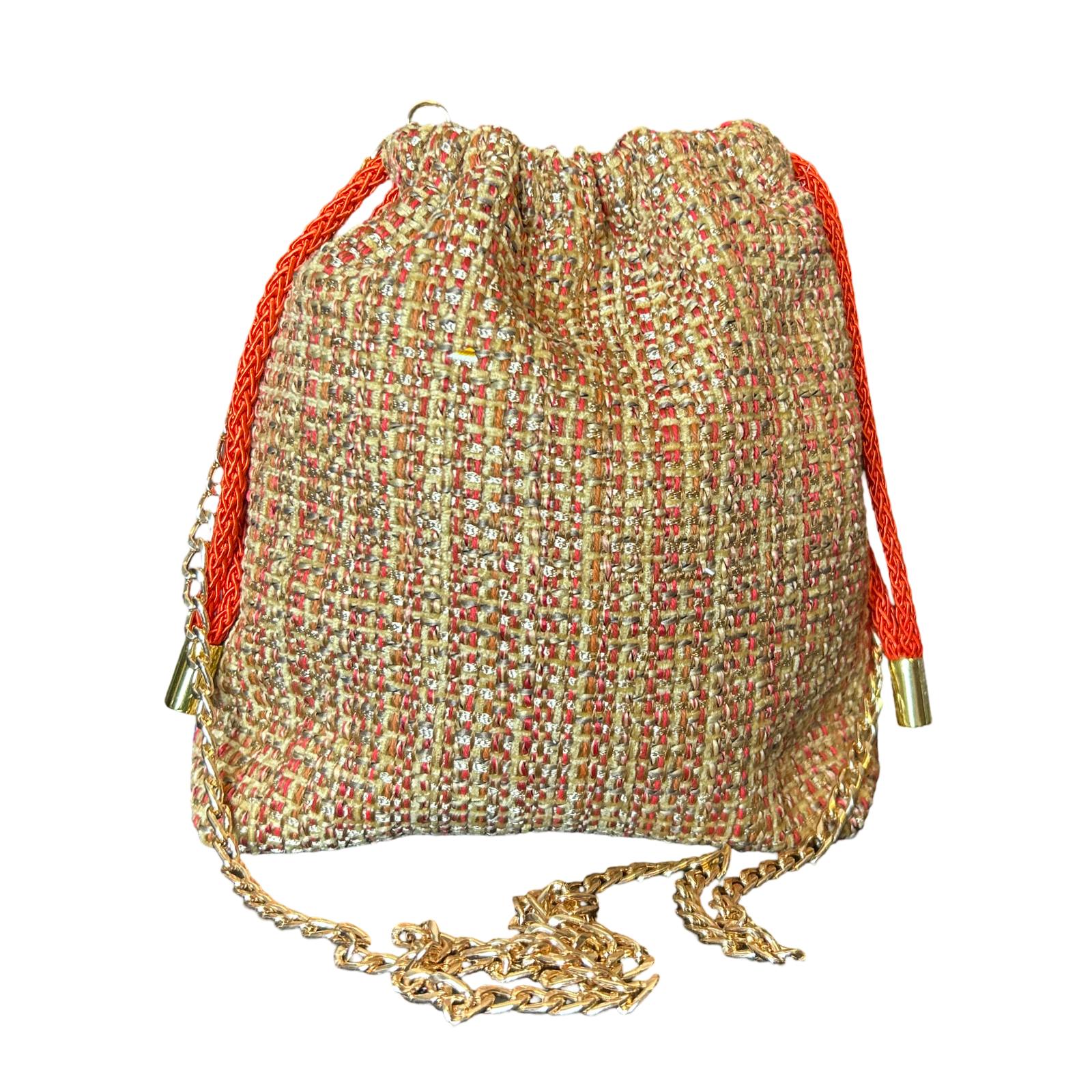 Vintage Hermes Rubans du Cheval Venetian Red Scarf Drawstring Crossbody Bag