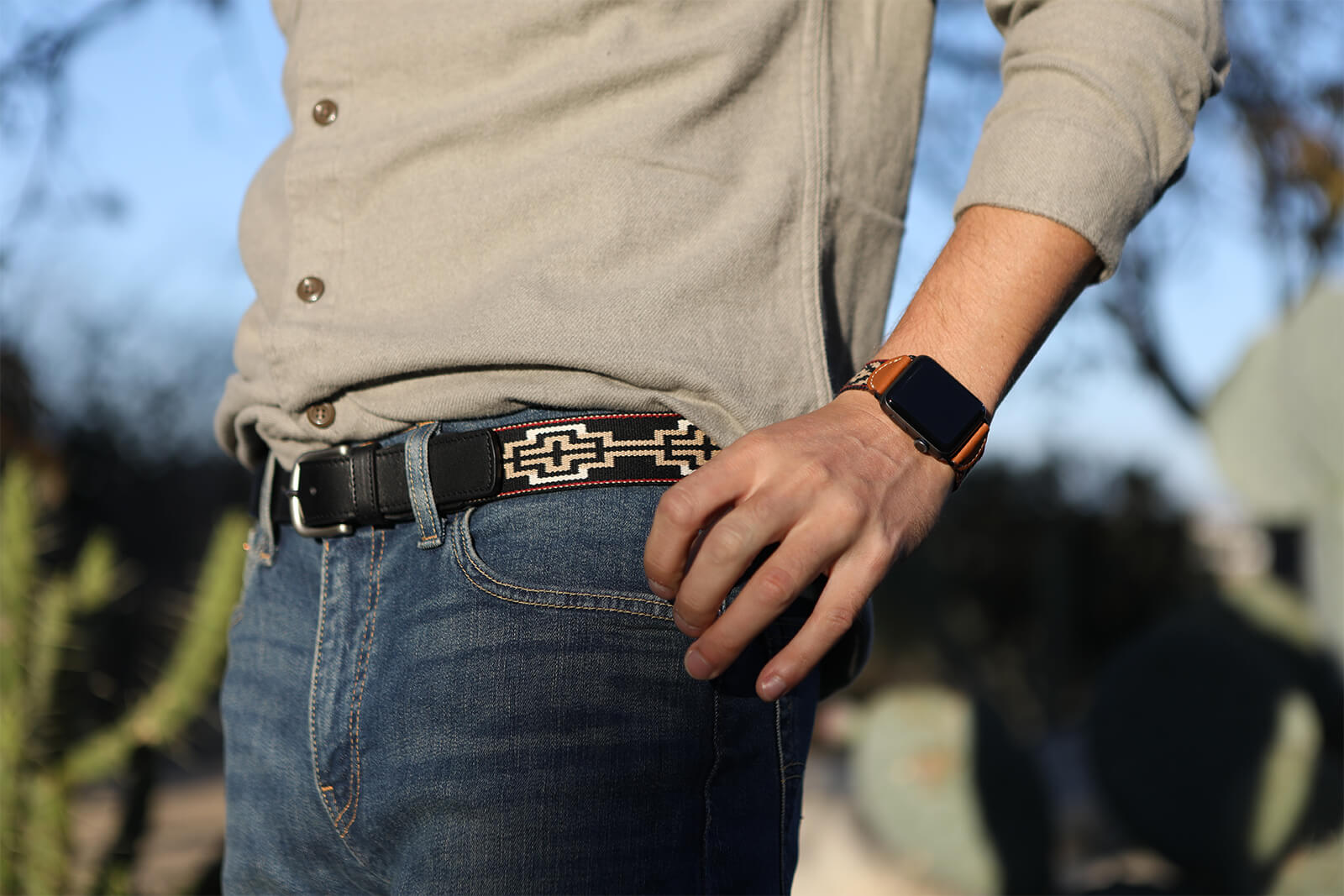 La Matera Limited Edition: Caballero Black Leather Woven Belt