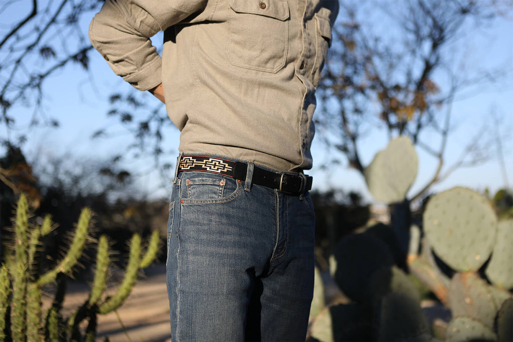 La Matera Limited Edition: Caballero Black Leather Woven Belt