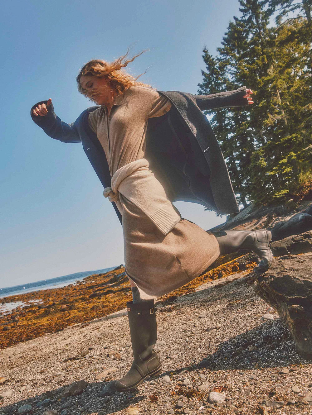 Faherty Coastal Cashmere Maxi Shirtdress