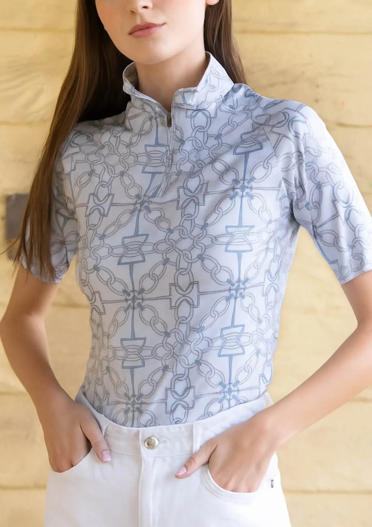 Harmony Q-Zip | Short Sleeve | Chainlink Print