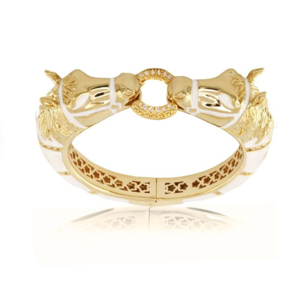 Equestrian Horse Bangle — Pavé Circle