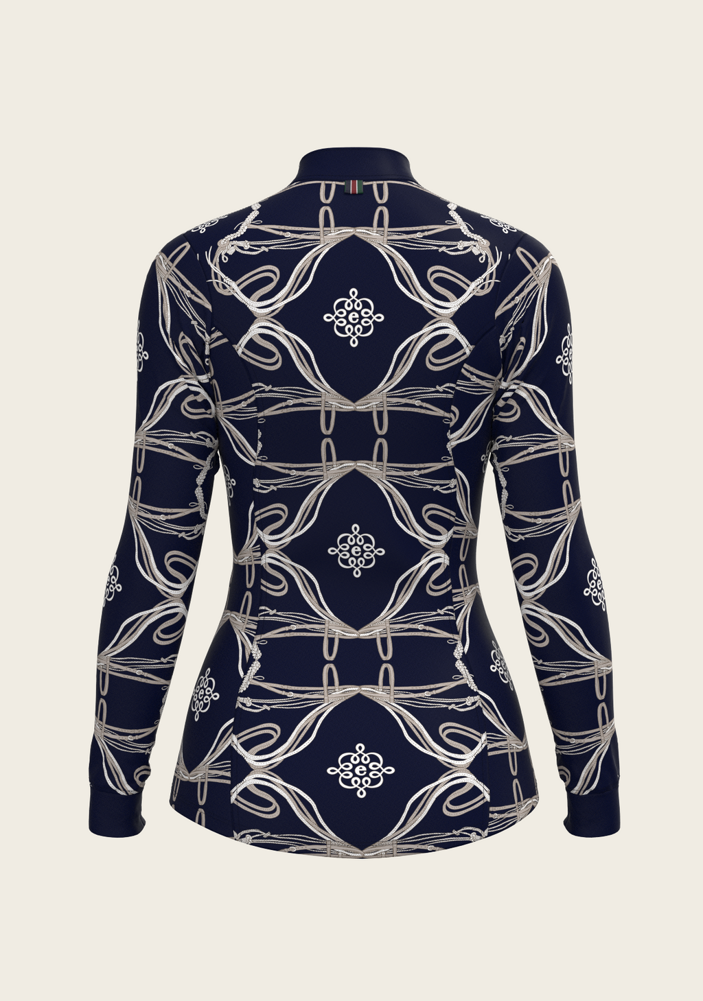 Roped Bridles on Navy Quarter Zip Sun Shirt