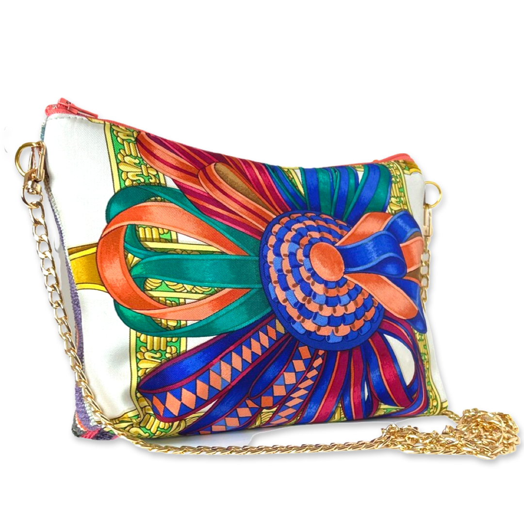 Vintage Rubans du Cheval Blanc Vintage Silk Scarf Crossbody Bag