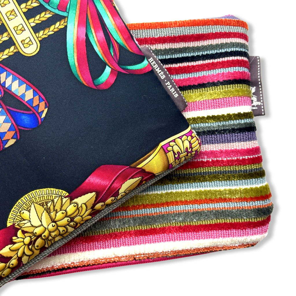 Vintage Hermes Rubans du Cheval Noir Silk Scarf Crossbody Bag
