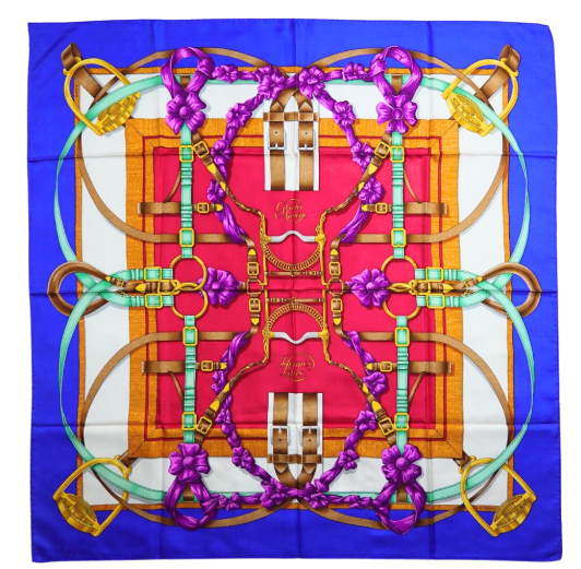 Vintage Grand Manege Silk Scarf Crossbody Bag