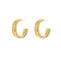 Genevieve Beaded Hoop Earrings ~18k Gold Non Tarnish