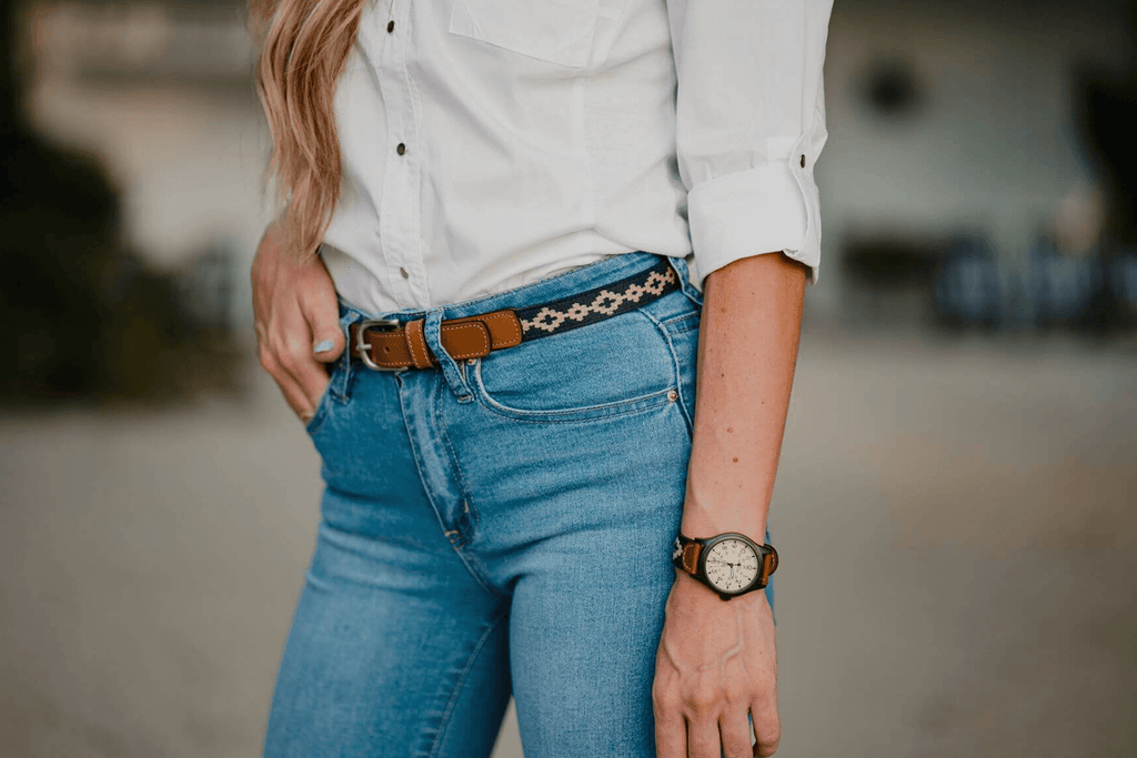 La Matera Limited Edition: Corbina Women's Woven Belt - Thin