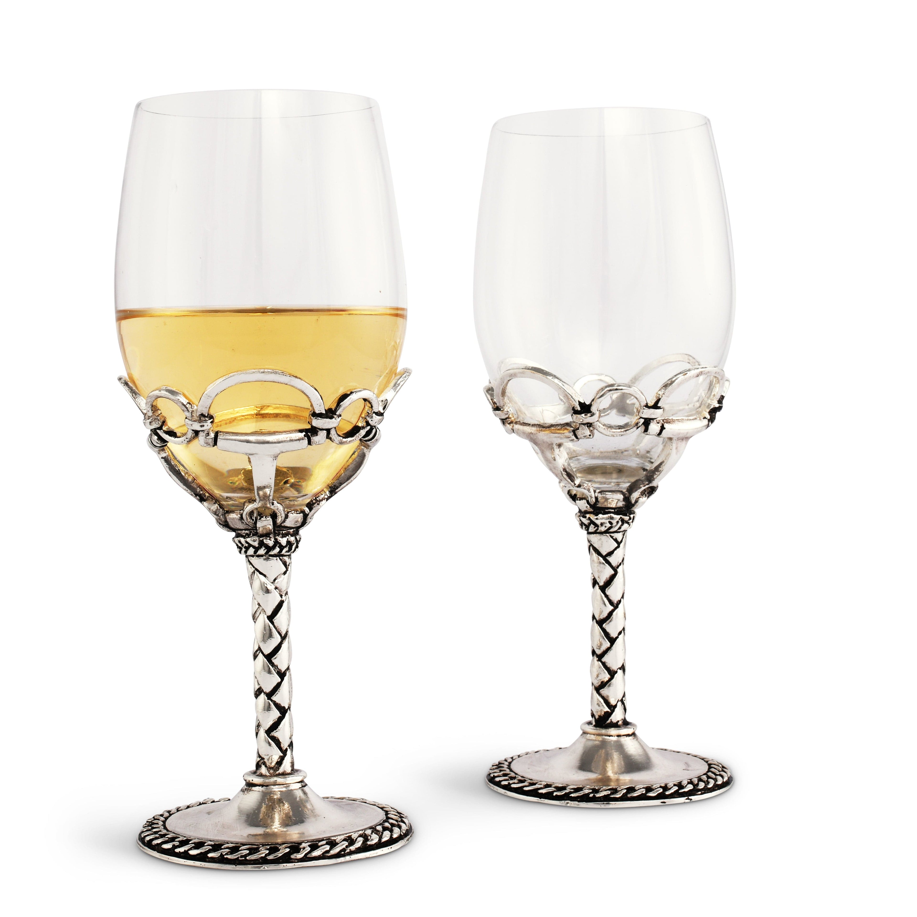Equestrian Pair of Wine Glasses