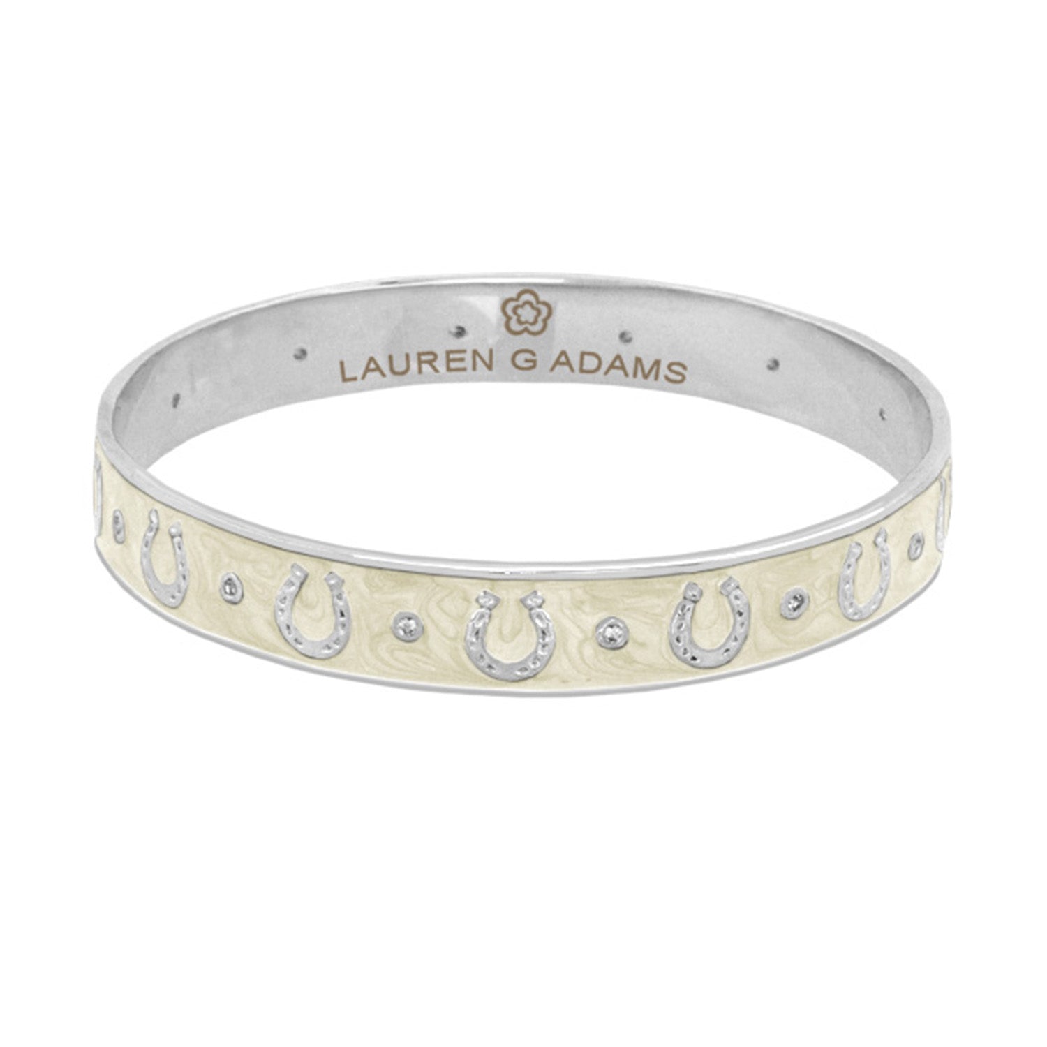 Equestrian Horseshoe Bangle — Flat Band Row