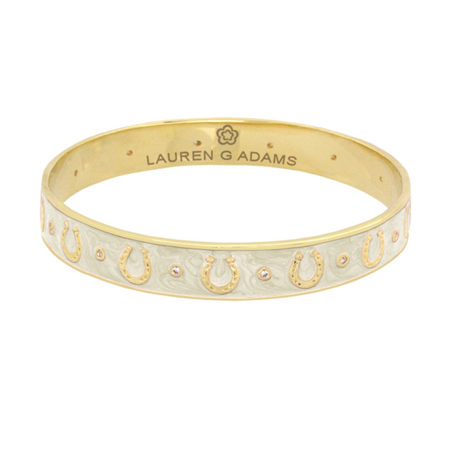 Equestrian Horseshoe Bangle — Flat Band Row