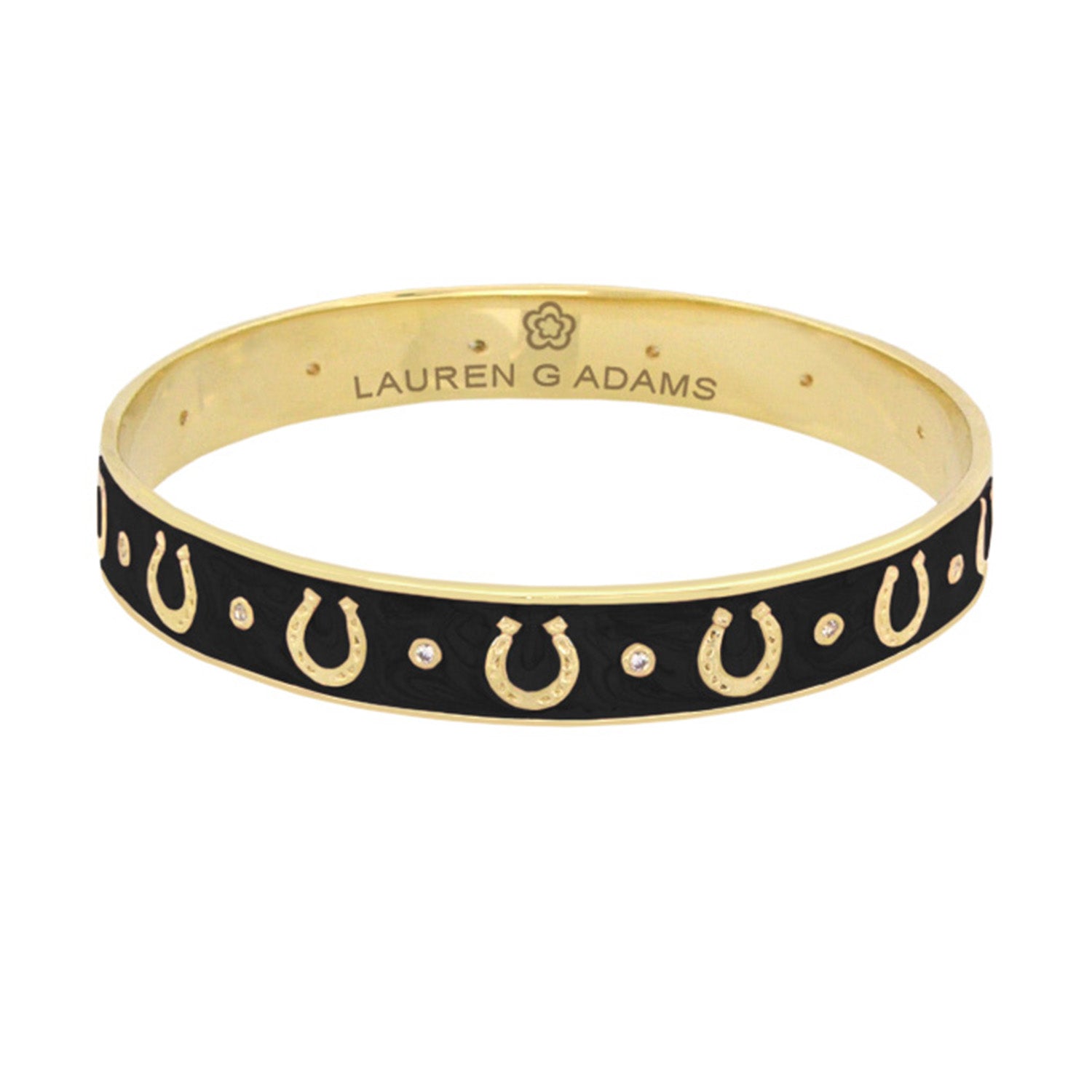 Equestrian Horseshoe Bangle — Flat Band Row
