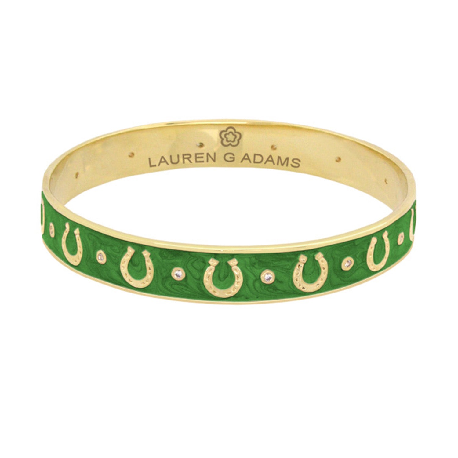 Equestrian Horseshoe Bangle — Flat Band Row