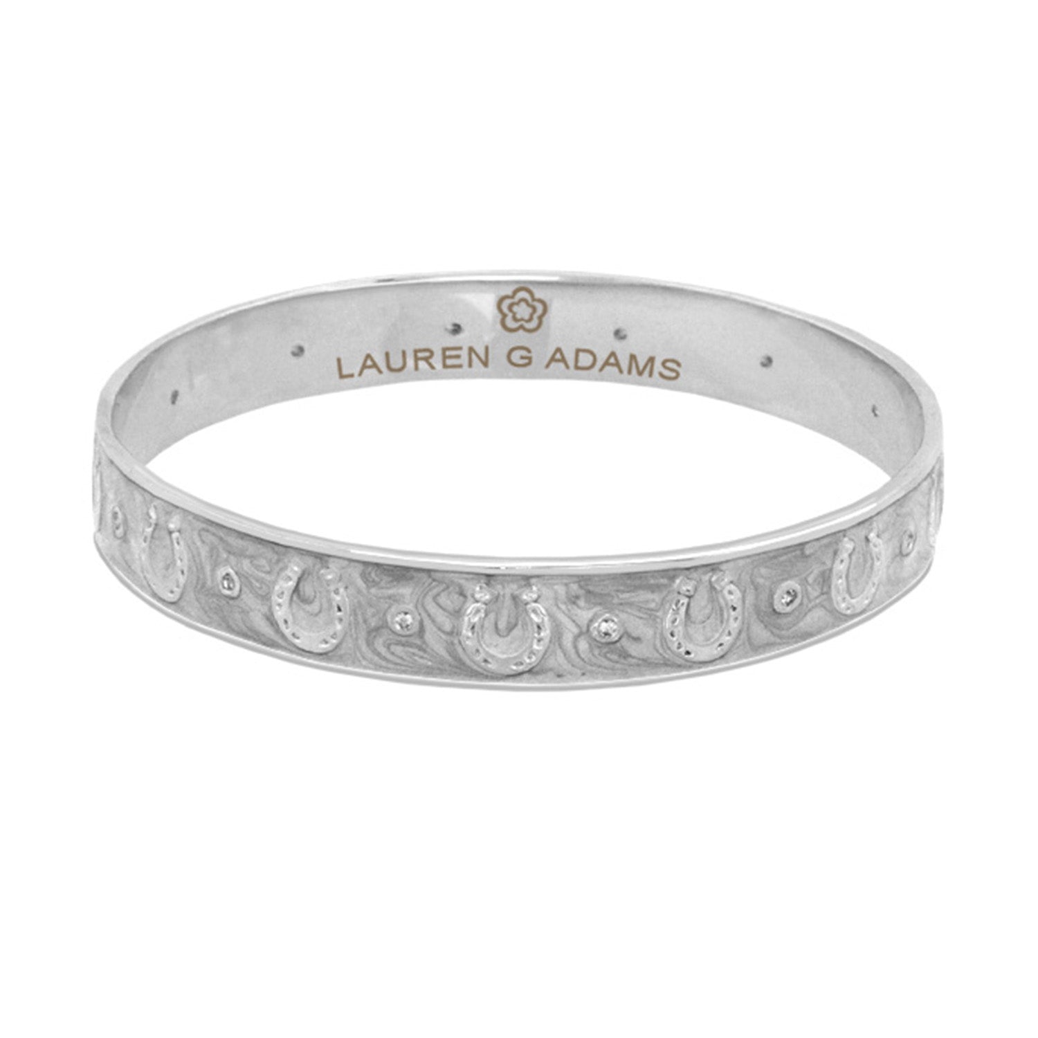 Equestrian Horseshoe Bangle — Flat Band Row