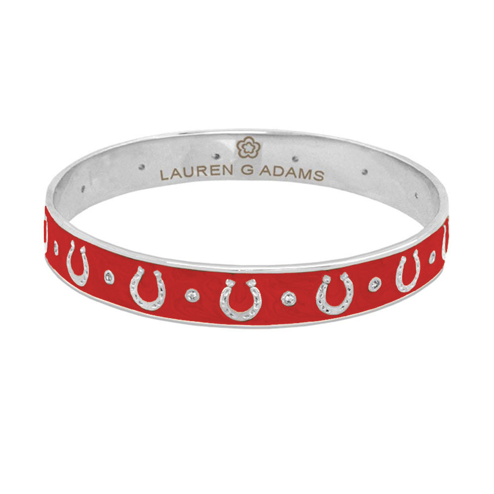 Equestrian Horseshoe Bangle — Flat Band Row
