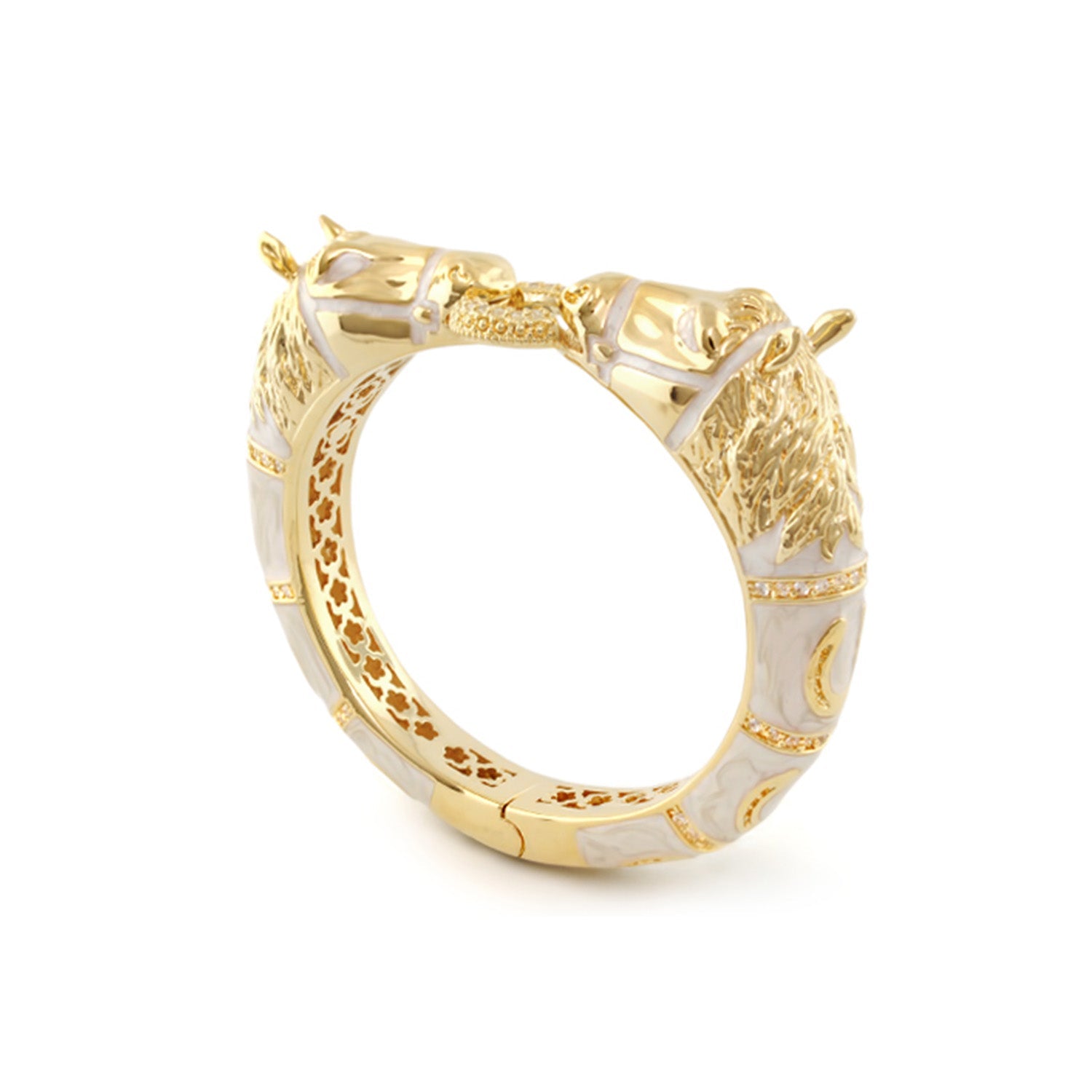 Equestrian Horse Bangle — Pavé Circle