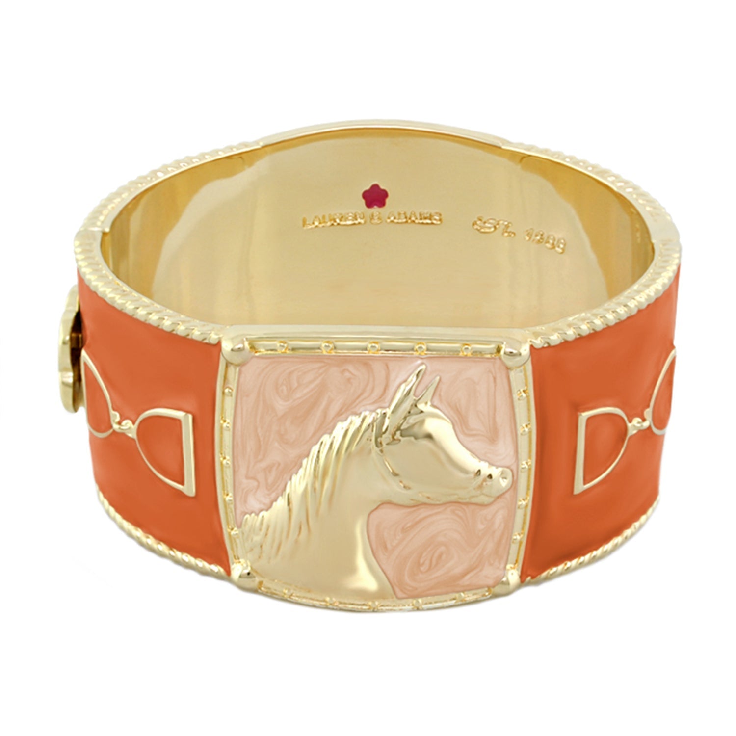 Equestrian Bangle — Coral Horse Head