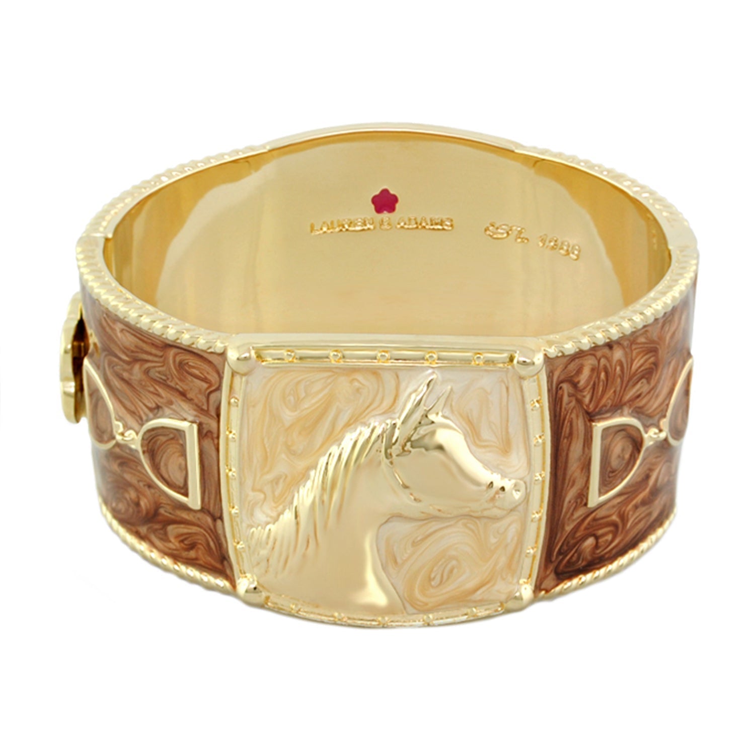 Equestrian Bangle — Coral Horse Head