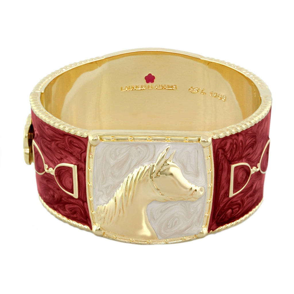 Equestrian Bangle — Coral Horse Head