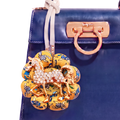 Vintage Ferragamo Equestrian Print Silk Necktie Bag Charm