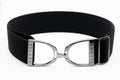 Black - 2" Gunmetal Stirrup Elastic Belt