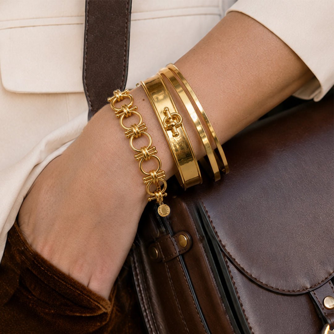 Bocara - Horse Bit Equestrian Link Bracelet in Gold