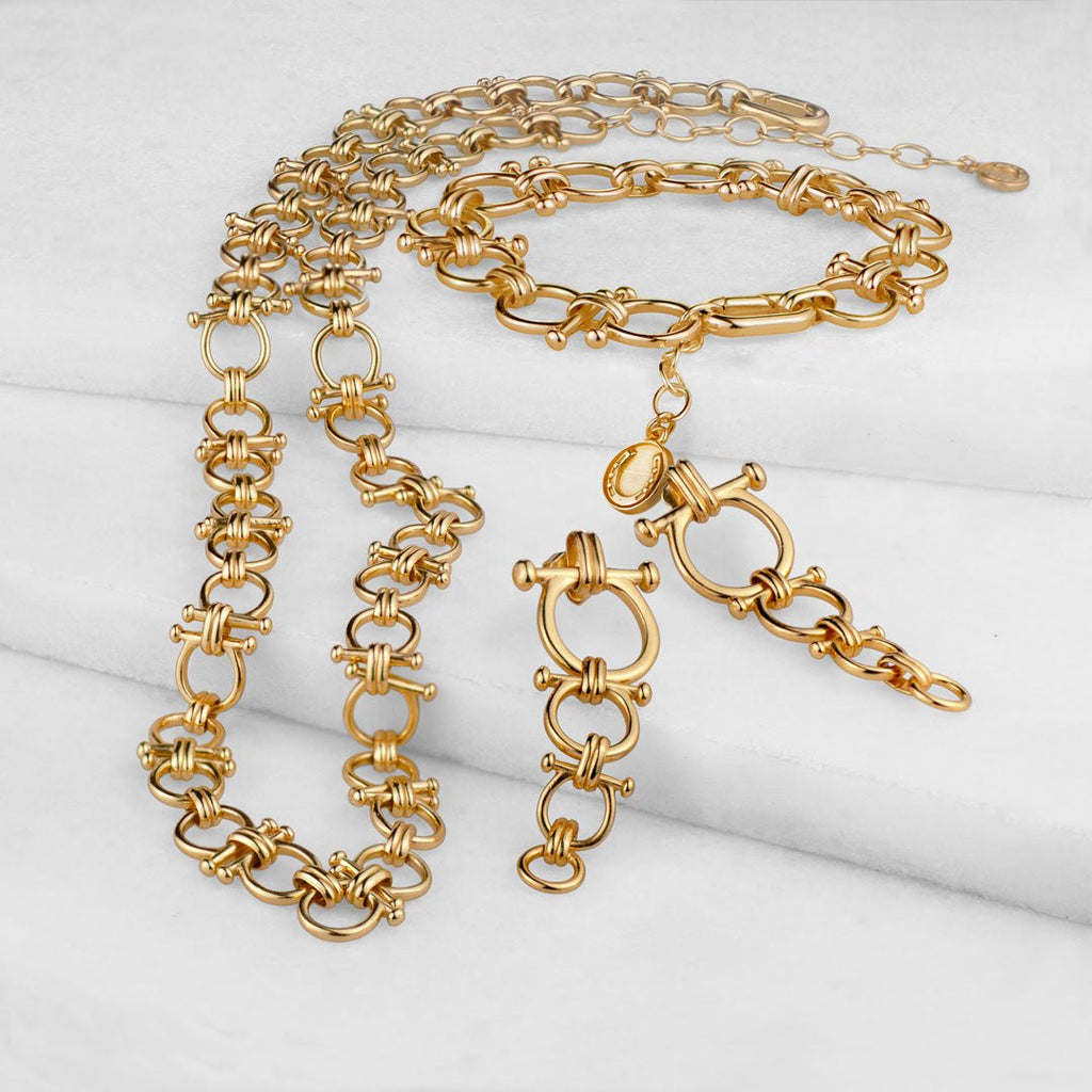Bocara - Horse Bit Equestrian Link Bracelet in Gold