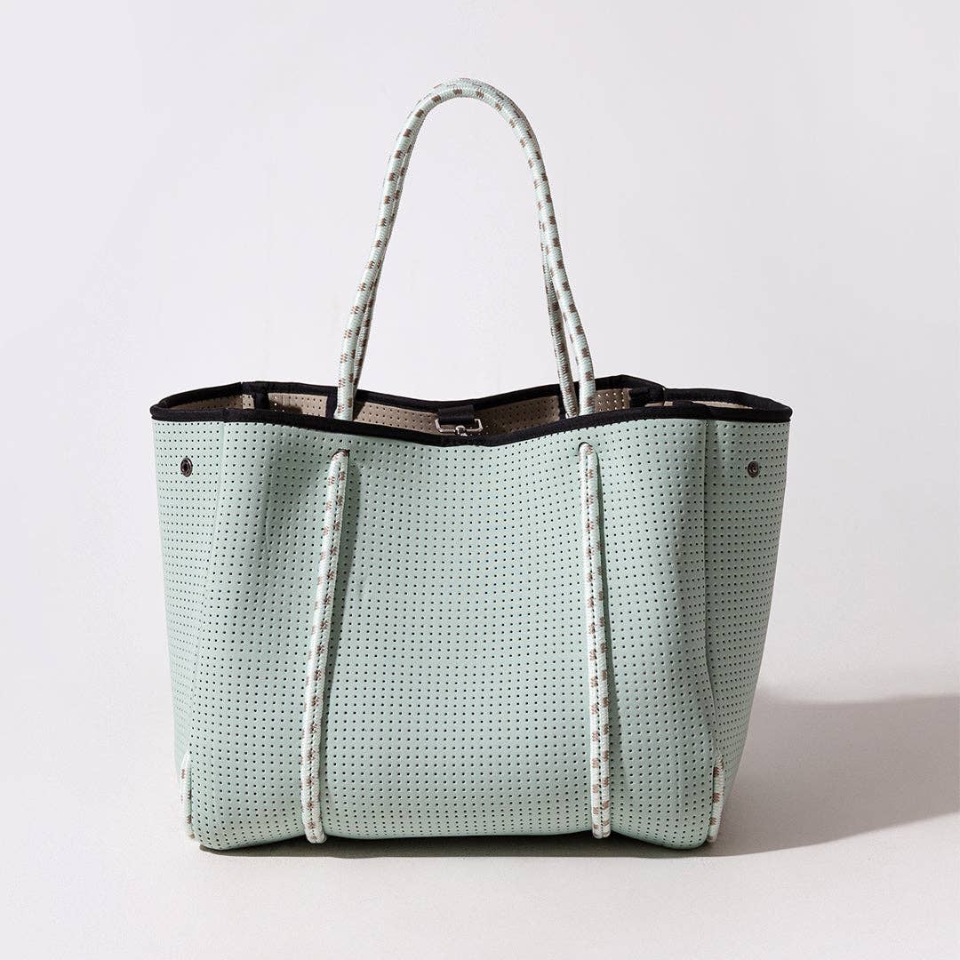Large Neoprene Tote Bag Minty Green
