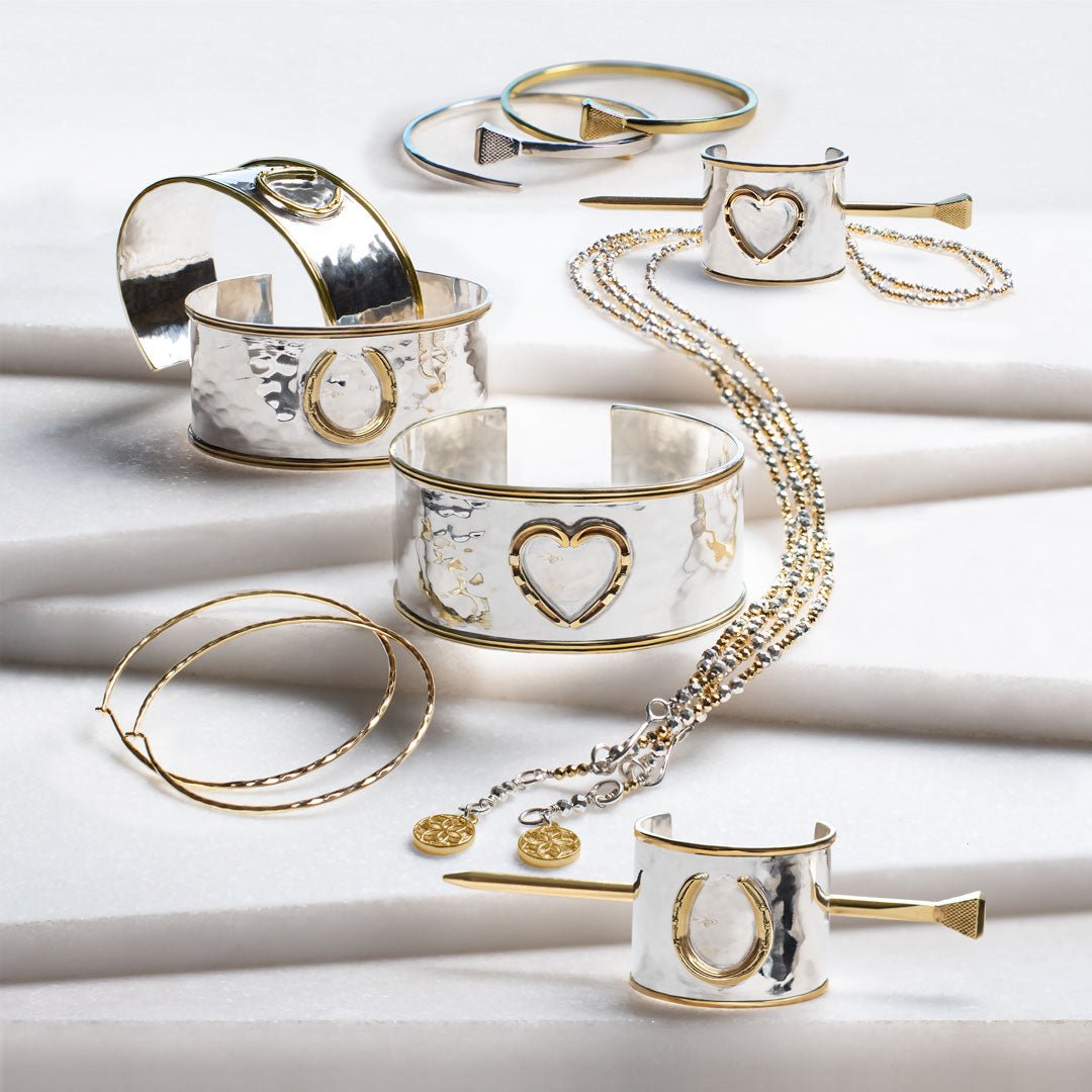 Cody - Horseshoe Wrist Cuff Bracelet in Two Tone