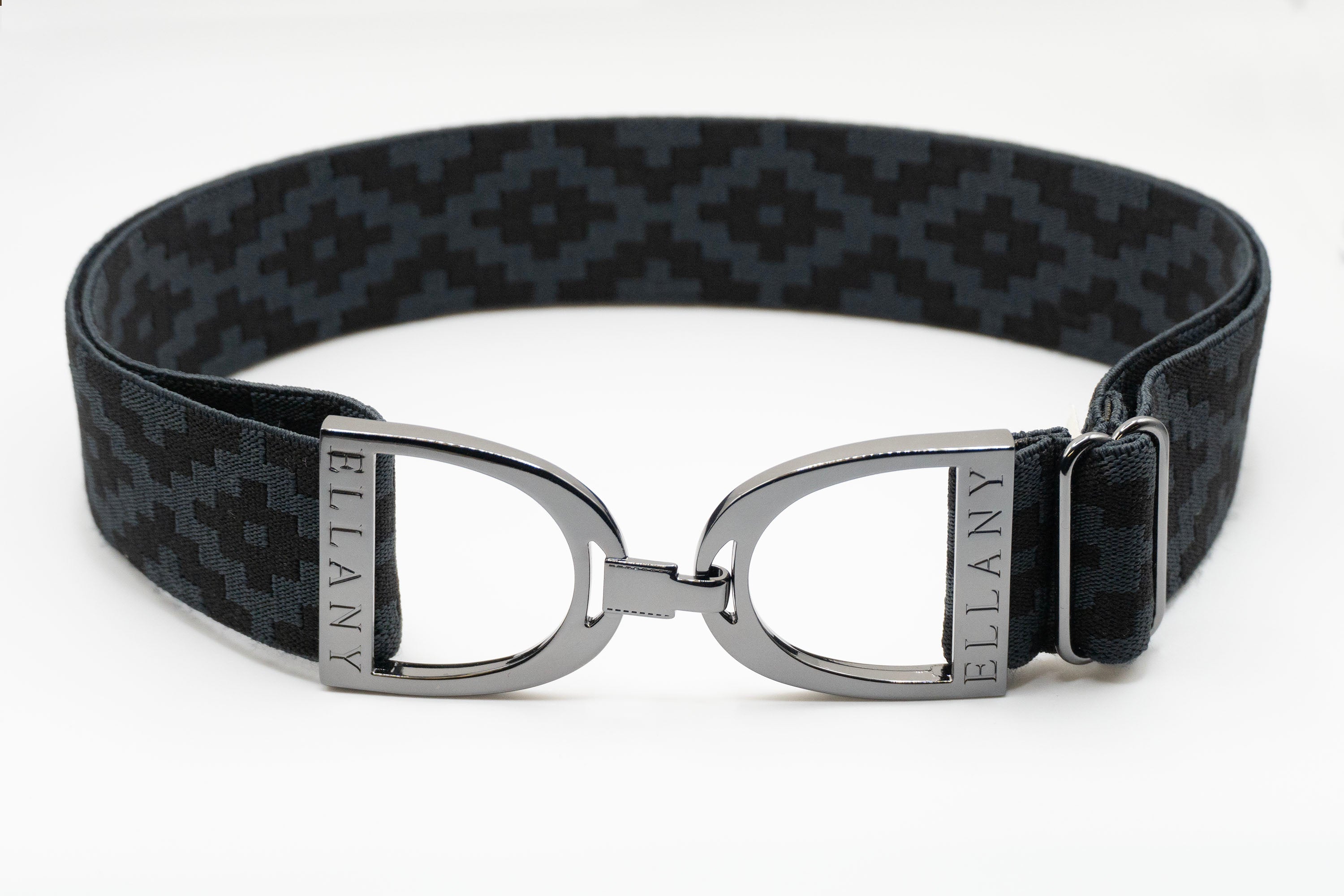 Charcoal Polo - 1.5" Gunmetal Stirrup Elastic Belt